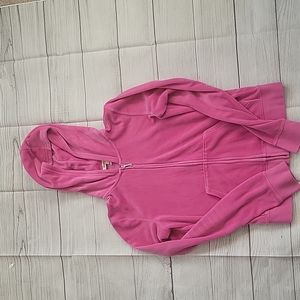 Hot Pink Juicy Couture Velour Zip Up Hoodie Size M